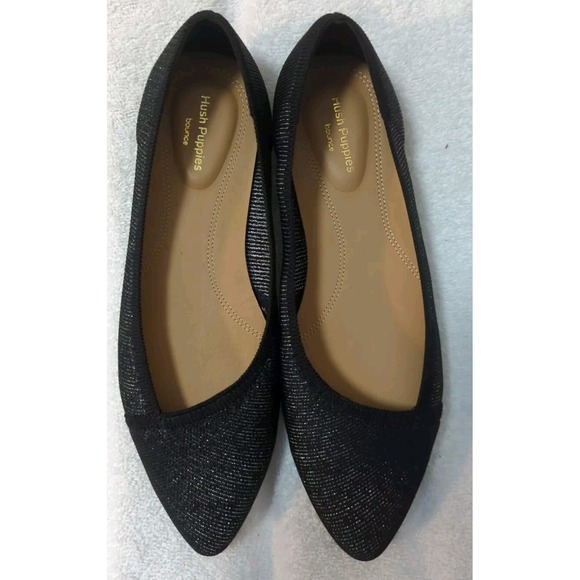 Hush Puppies Shoes - Hush Puppies Sadie Knit Asymmetric V Cut Shimmer Metallic Ballet Flats Womens 7